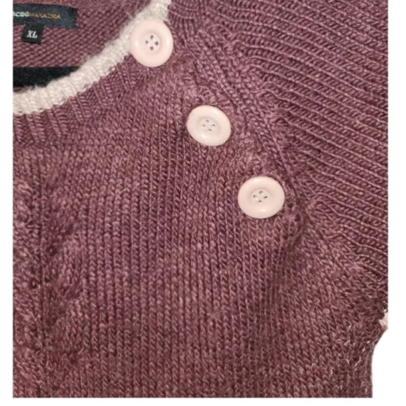 BCBGMaxAzria Alpaca Blend Burgundy Short-Sleeve Sweater Tunic - Size XL - Picture 6 of 8